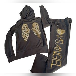 Victoria’s Secret Angel Sequin Hoodie Jogger Set S